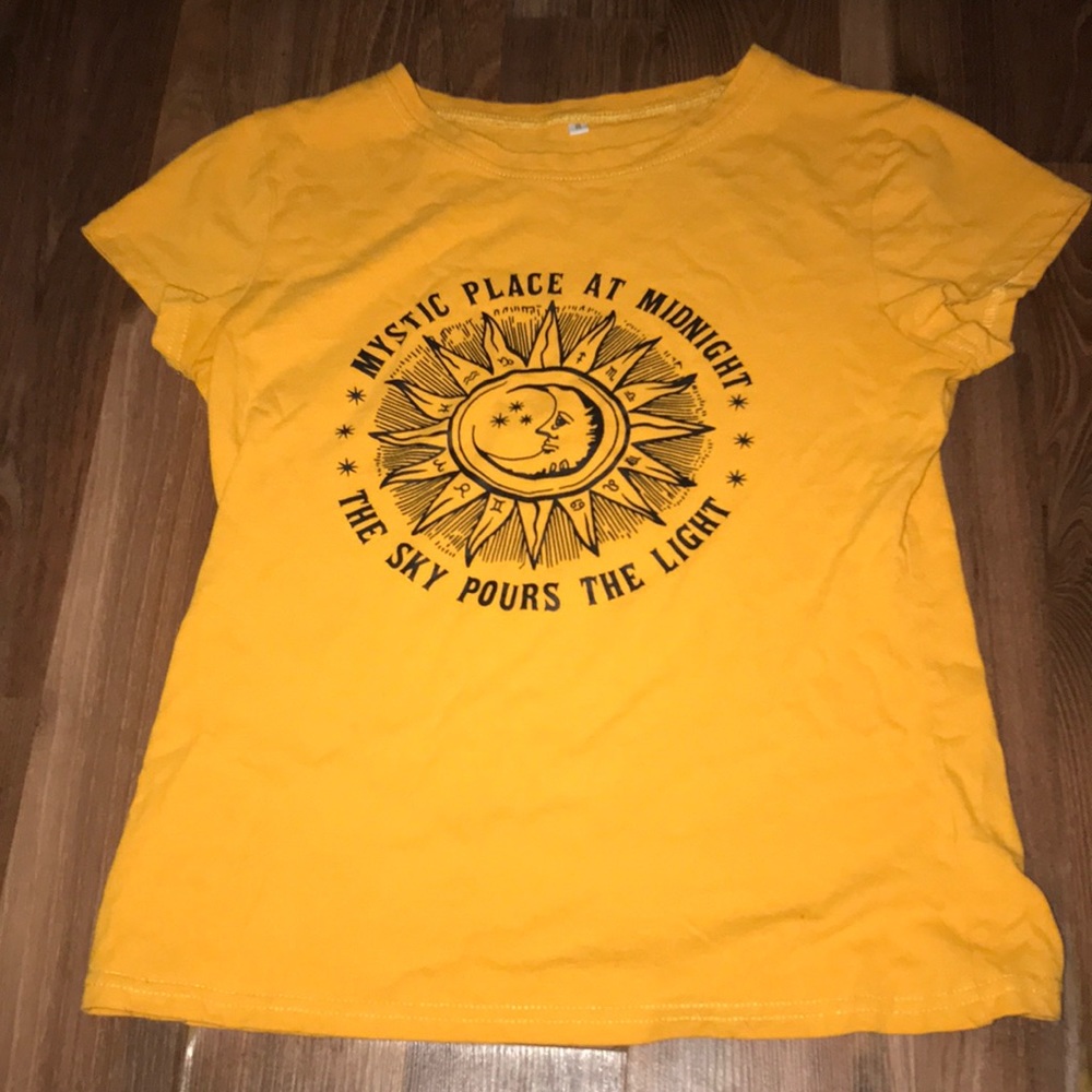 Yellow shirt with sun